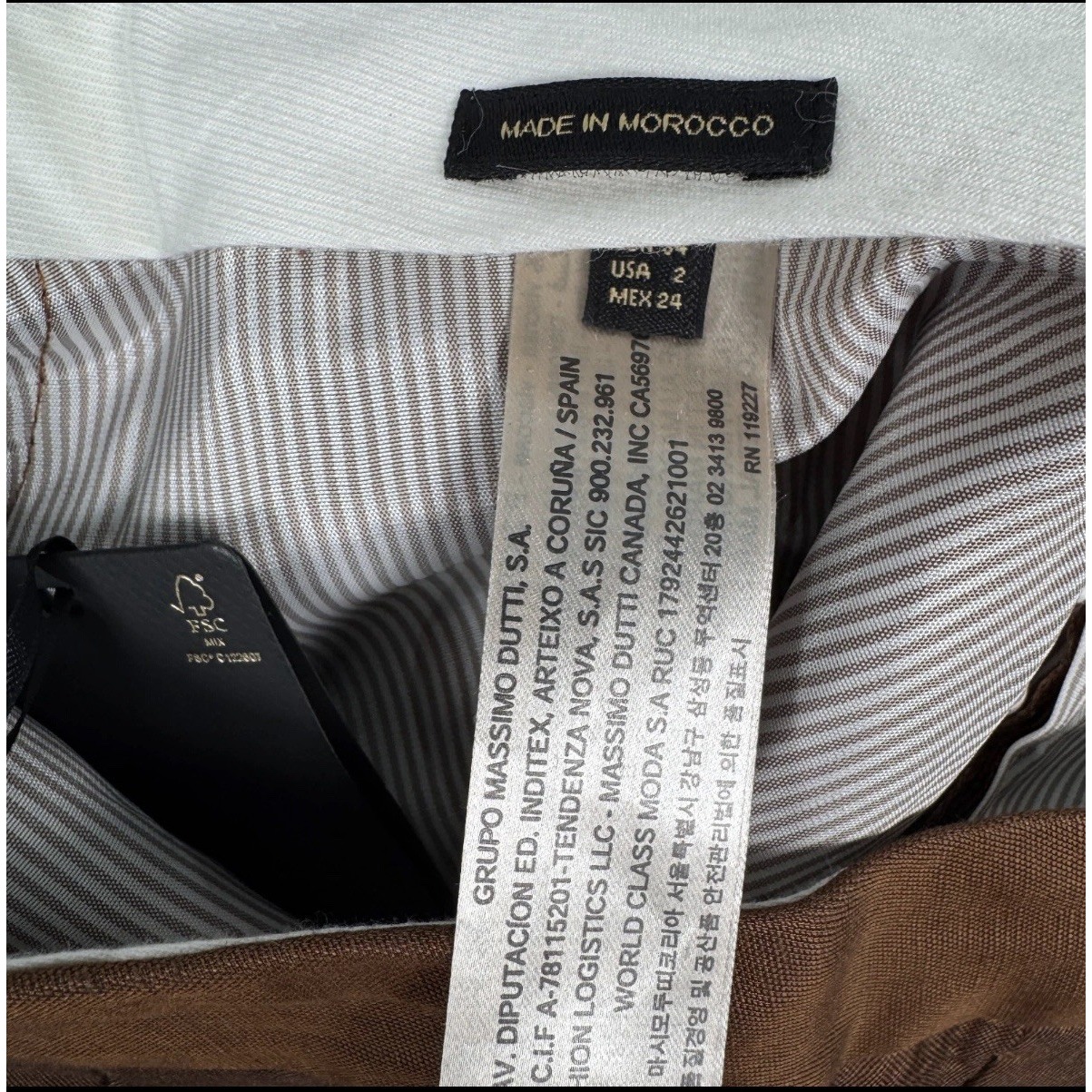 Nwt Massimo Dutti Pants Sz 2 Linen Blend Flowing High Waisted Barrel Fit Trouser — image 3 of 8